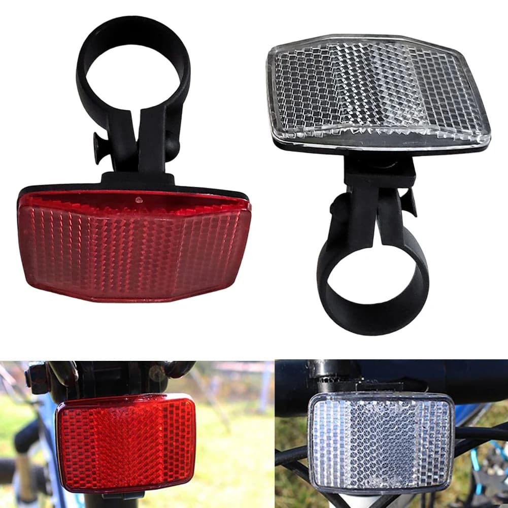Bicycle Reflectors Front Rear Warning Light Safety Lens Fits 31.8mm Handlebar Seatpost For MTB Bike Bicycle Accessorie