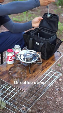 CAMPINGMOON BKXD-5F-B Small Card Stove Gas Tank Bag Camping Coffee Equipment Storage Bag Multi purpose Expansion Bag