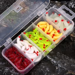 WEIHE 5Colors Artificial Soft Lure Combo Mini Mealworm Lure Kit Maggot Bait Freshwater Saltwater Wobbler Pesca Lures Box