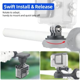 Deemount Bicycle Direction Switchable Computer Stand Adaptor with Garmin Concave Female Base Optional Quick Release Gopro Mount