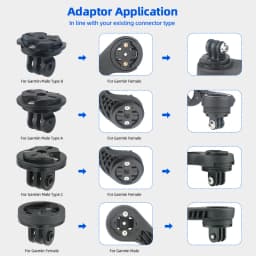 Deemount Bicycle Direction Switchable Computer Stand Adaptor with Garmin Concave Female Base Optional Quick Release Gopro Mount