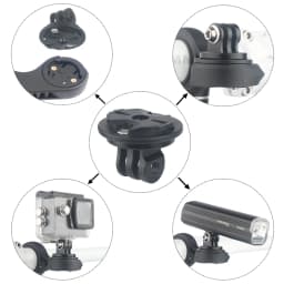 Deemount Bicycle Direction Switchable Computer Stand Adaptor with Garmin Concave Female Base Optional Quick Release Gopro Mount