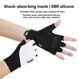 GTUBIKE Summer Bicycle Gloves Half Finger MTB Cycling Gloves for Men 3D Padded Anti-Slip Shock-Absorbing Biking Bike Accessories