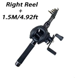 1.5-2.4m Fishing Rod Reel Combo Portable Telescopic Travel Pole 18+1BB Left/Right Hand Baitcasting Reel for Bass Carp Fishing
