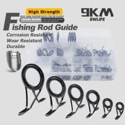 9KM Fishing Rod Guide 8~120Pcs Spinning Rod Repair Kit Stainless Steel Casting Rod Building Ceramics Ring Rod Replacement Set