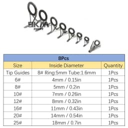 9KM Fishing Rod Guide 8~120Pcs Spinning Rod Repair Kit Stainless Steel Casting Rod Building Ceramics Ring Rod Replacement Set
