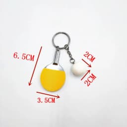 7 Colors Cute Ping Pong Racket Pendants Souvenir Table Tennis Ball Keychain Ball Sports Fans Key Ring Gift Ornament Accessories