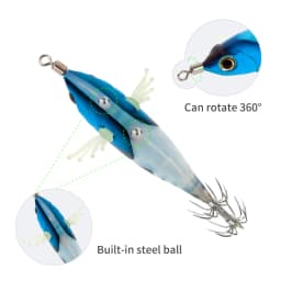 New Squid Bait 5.2g 8cm Webfoot Octopus Egi Artificial Shrimp Egi Lure Air Cuttlefish Squid Machine Horizontal Squid Jig Hook