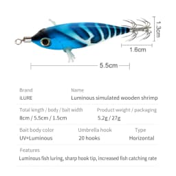 New Squid Bait 5.2g 8cm Webfoot Octopus Egi Artificial Shrimp Egi Lure Air Cuttlefish Squid Machine Horizontal Squid Jig Hook