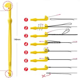 2PCS Loop Tyer and Hook Disgorger Tool, Fast Knot Tying Kit for Fishing Line, Durable Plastic Tool for Hook Removal and Loop