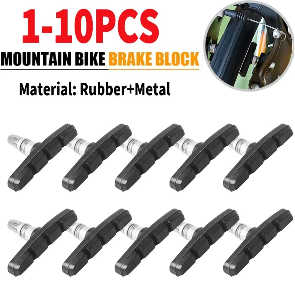 1-10PCS Mountain Road Bike Brake Blocks Rubber Bicycle V-brake Shoes Pads Cycling Parts