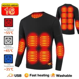 52 Areas New Heated Underwear Winter Thermal Underwear Women Men Heating Jacket Winter Accessories USB Electric Heating Clothes