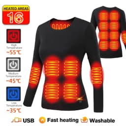 52 Areas New Heated Underwear Winter Thermal Underwear Women Men Heating Jacket Winter Accessories USB Electric Heating Clothes