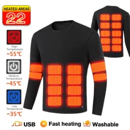 52 Areas New Heated Underwear Winter Thermal Underwear Women Men Heating Jacket Winter Accessories USB Electric Heating Clothes