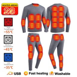 52 Areas New Heated Underwear Winter Thermal Underwear Women Men Heating Jacket Winter Accessories USB Electric Heating Clothes