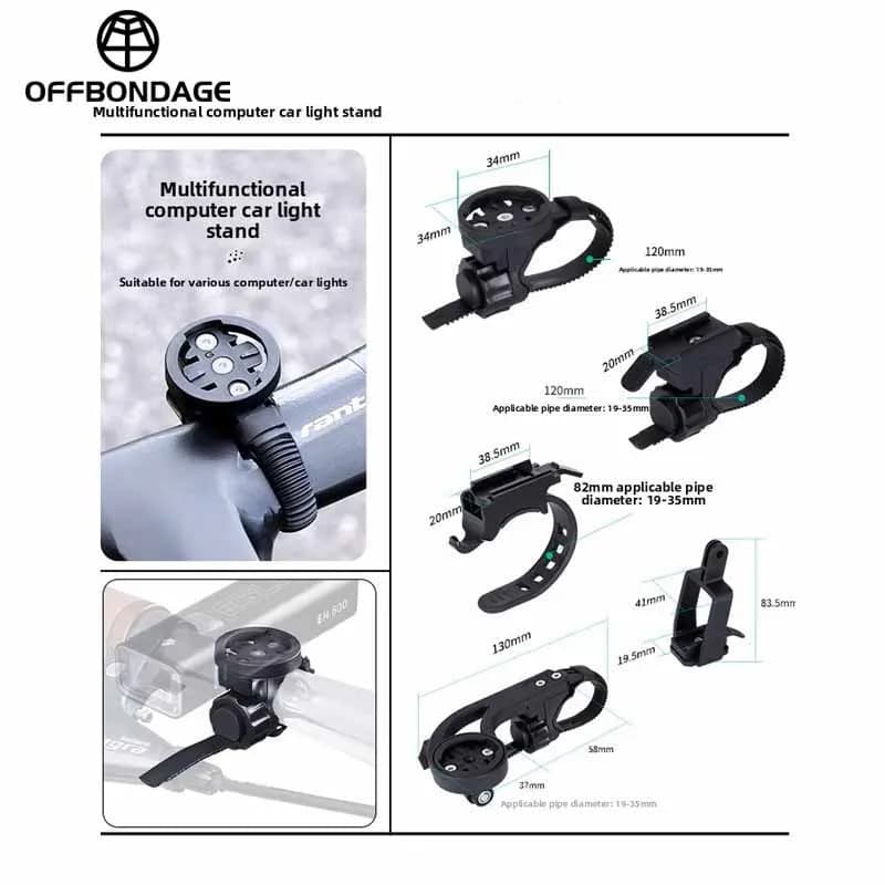 OFFBONDAGE Bicycle Multifunctional Code Table Holder Suitable For Mountain Road Bikes Bicycle Lights Sports Camera Holder