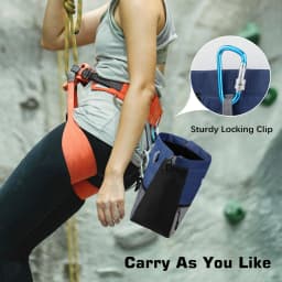 MoKo Chalk Bag for Rock Climbing Large Capacity Climbing Chalk Bag with Magnetic Snap and Zipper Pocket Portable Chalk Bucket