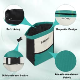 MoKo Chalk Bag for Rock Climbing Large Capacity Climbing Chalk Bag with Magnetic Snap and Zipper Pocket Portable Chalk Bucket