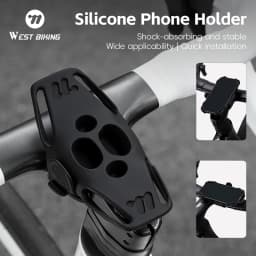 WEST BIKING Bicycle Cell Phone Holder Road Bike MTB Silicone Mobile Phone Holder Normal Shaped Handlebar Universal Accessories