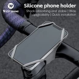 WEST BIKING Bicycle Cell Phone Holder Road Bike MTB Silicone Mobile Phone Holder Normal Shaped Handlebar Universal Accessories