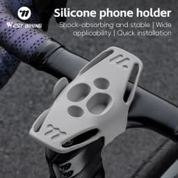 WEST BIKING Bicycle Cell Phone Holder Road Bike MTB Silicone Mobile Phone Holder Normal Shaped Handlebar Universal Accessories