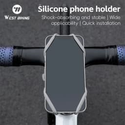WEST BIKING Bicycle Cell Phone Holder Road Bike MTB Silicone Mobile Phone Holder Normal Shaped Handlebar Universal Accessories