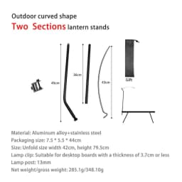 TARKA Camping Lantern Stand Light Holder Ultralight 360° Adjustment Tabletop Light Stand Universal Desktop Lighting Hanging Rack