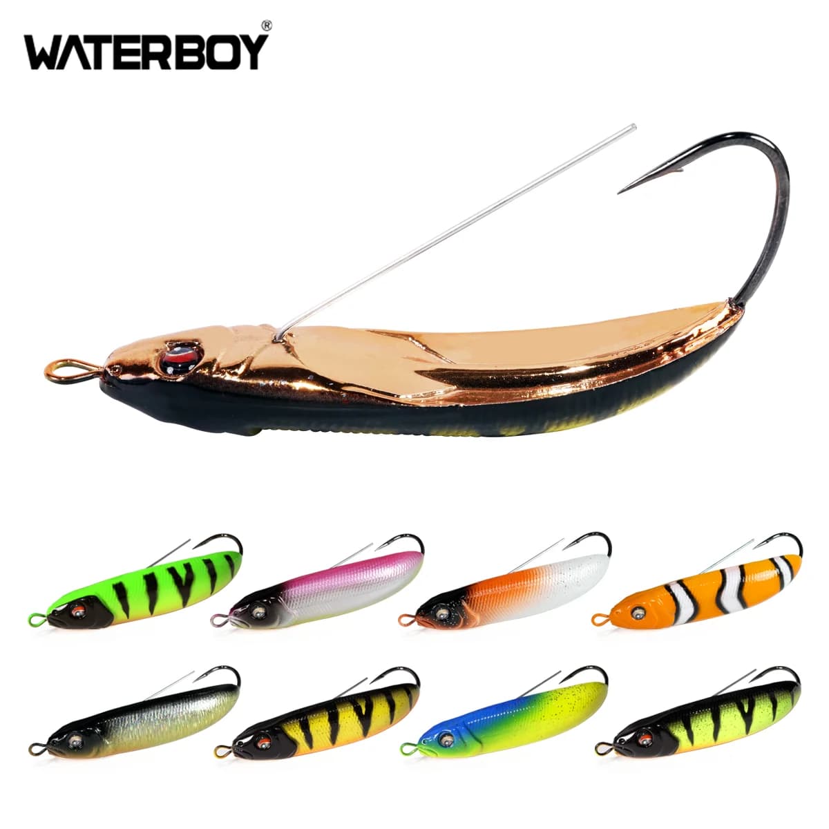 WATERBOY 60mm 12g 70mm 15g Weedless Spoon Fishing Lure Hard Bait OEM Factory