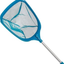 Metal Pole Pool Leaf Skimmer Net - Durable Rake for Fine Debris in Inground/Above Ground Pools, Spas, Hot Tubs