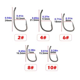 Hirisi 50pcs PTFE Coated High Carbon Stainless Steel Barbed Fish Hook With Eye 8027 Fishing Accessories Spliceable Plastic Box