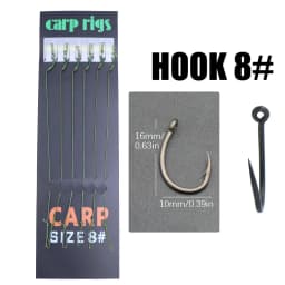 6pcs Carp Fishing Ready Tied Hair Rigs Alloy Steel Carp Fishing Hook Braided Line For Method Feeder Fishing Accessories Tackle