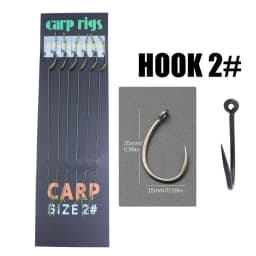 6pcs Carp Fishing Ready Tied Hair Rigs Alloy Steel Carp Fishing Hook Braided Line For Method Feeder Fishing Accessories Tackle