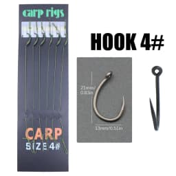 6pcs Carp Fishing Ready Tied Hair Rigs Alloy Steel Carp Fishing Hook Braided Line For Method Feeder Fishing Accessories Tackle