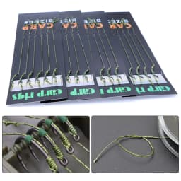 6pcs Carp Fishing Ready Tied Hair Rigs Alloy Steel Carp Fishing Hook Braided Line For Method Feeder Fishing Accessories Tackle