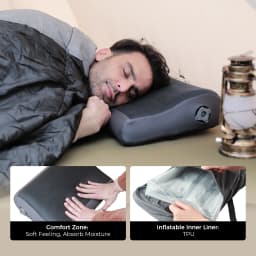 FLEXTAIL Inflatable Camping Pillow, Ergonomic Pillow for Travel and Home, Lightweight and Washable, Two Height Options