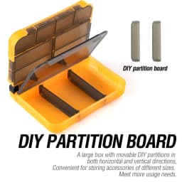 1Pc Fishing Tackle Box with Independent Compartments & DIY Partitions Damping Shaft Design for Fishing Accessories Storage