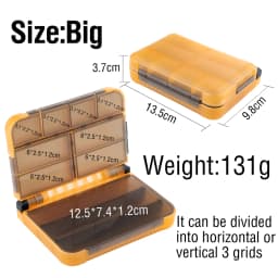 1Pc Fishing Tackle Box with Independent Compartments & DIY Partitions Damping Shaft Design for Fishing Accessories Storage