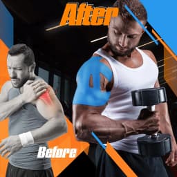 10 PCS Kinesiology Tape for Shoulder Precut,Shoulder Tape -Waterproof & Breathable, Enhance Elastic Sports Tape for Pain Support