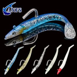 ANFS 5pcs Soft Fishing Lures Kit Artificial Bait with Spoon Jig for Freshwater Saltwater Fishing
