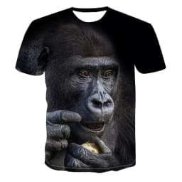 Summer Funny Gorilla Monkey T-Shirts Animal 3D Print Streetwear Men Women Oversized Short Sleeve T Shirt Kids Tees Tops Clothing