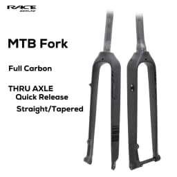 MTB Full Carbon Fiber Rigid Fork,Straight/Tapared Tube Bicycle Fork,9*100mm Quick Release,Thru Axle 15*100mm,26/27.5/29 Inch