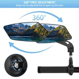 DOMEN Bicycle Rearview Wide Angle Mirror Cycling 360° Adjustable Rotate Road Bike Handlebar Rear View Mirrors Bike Accessories