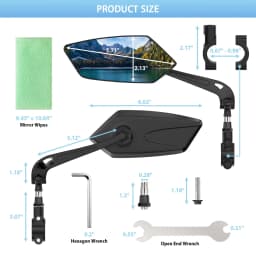 DOMEN Bicycle Rearview Wide Angle Mirror Cycling 360° Adjustable Rotate Road Bike Handlebar Rear View Mirrors Bike Accessories