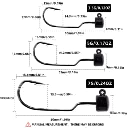 10PCS/LOT 3.5G 5G 7G Barbed Jig Head Worm Soft Bait Lead Head Hook High Carbon Steel For Carp Bass Fishing Lures