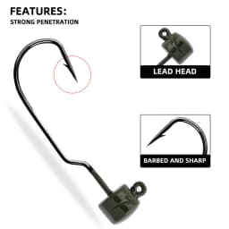 10PCS/LOT 3.5G 5G 7G Barbed Jig Head Worm Soft Bait Lead Head Hook High Carbon Steel For Carp Bass Fishing Lures