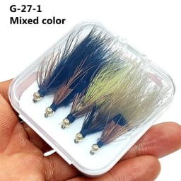 5pcs Woolly Bugger Streamers Fly Fishing Lures Brass Bead Head Black/Olive Brown Tassel - Trout Salmon Trout Perch fly fishing