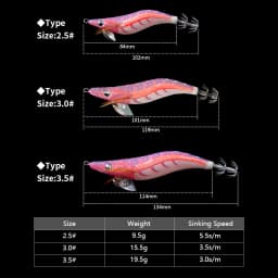 LETOYO 2.5# 3.0# 3.5# squid bait Luminous squid Jig Fishing Lure Artificial bait For Webfoot Octopus Cuttlefish sea fishing lure