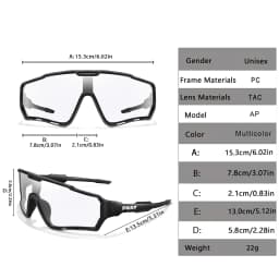 3 Packs Photochromic Cycling Sunglasses for Men and Women Outdoor Sports Full Frame Glasses for Running Cycling Hiking Unisex