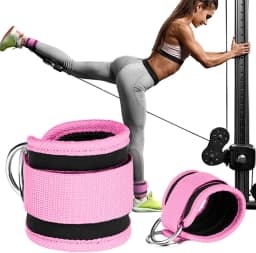 Adjustable Ankle Straps Cuffs with D-Ring for Cable Machine Fitness Glute Kickback Gym Foot Leg Training Brace Support