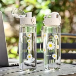 780ML Large Capacity Sports Transparent Water Bottle Leakproof Flower Plastic Drinking Bottles Outdoor Cycling Hiking Gym Jugs